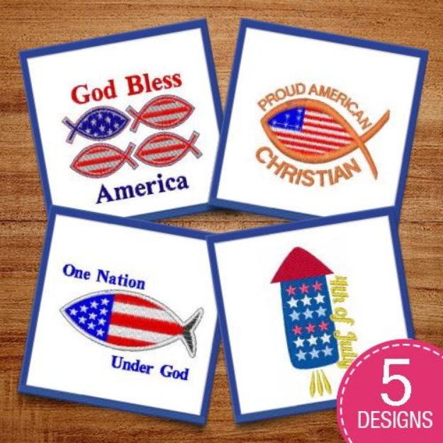 Picture of Patriotic Religious Designs Embroidery Design Pack