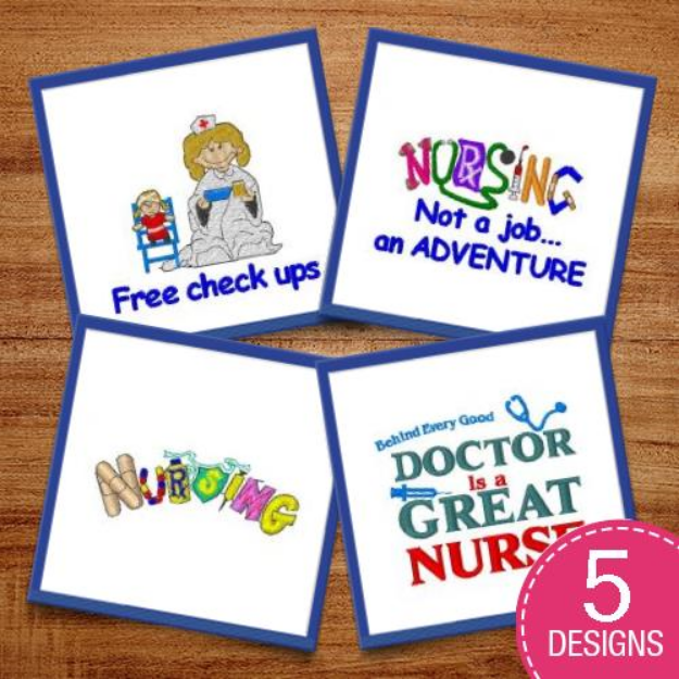 Picture of Nursing Is An Adventure Embroidery Design Pack