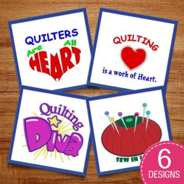 Picture of Quilting Is A Work Of Heart Embroidery Design Pack