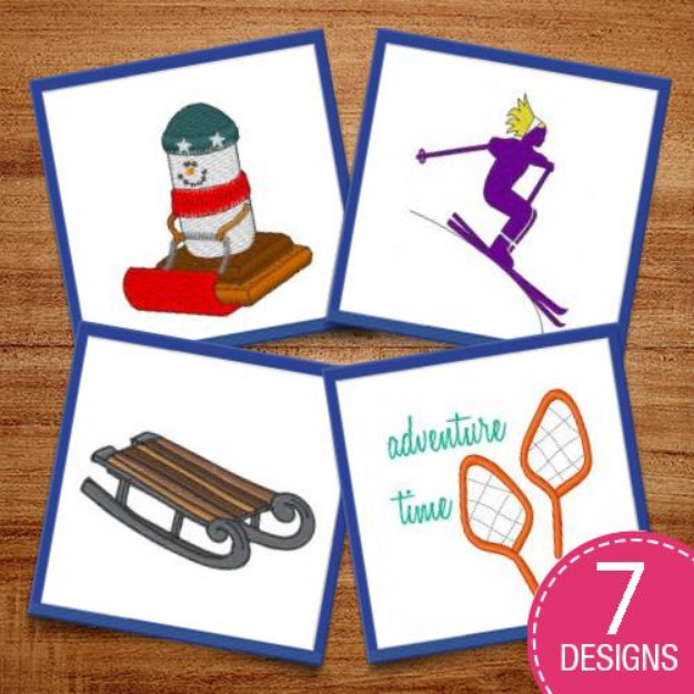 Picture of Winter Activities Embroidery Design Pack