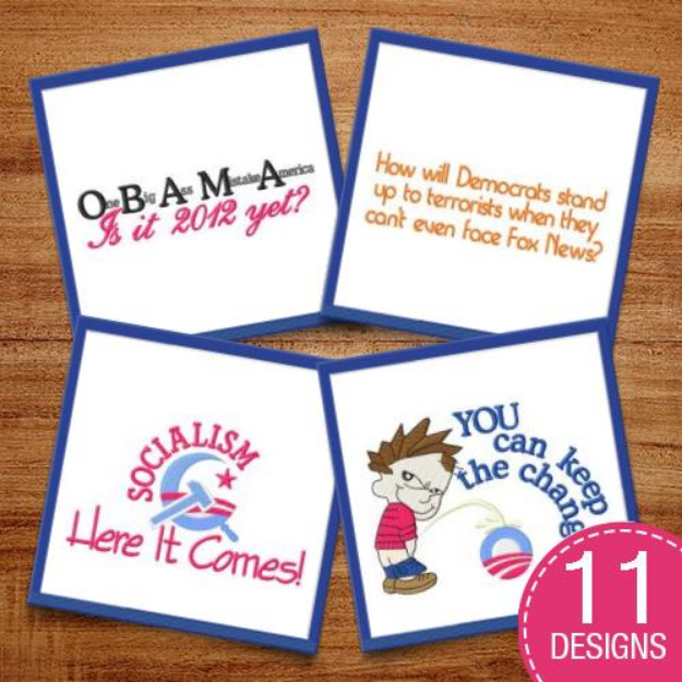 Picture of Anti Obama Designs Embroidery Design Pack