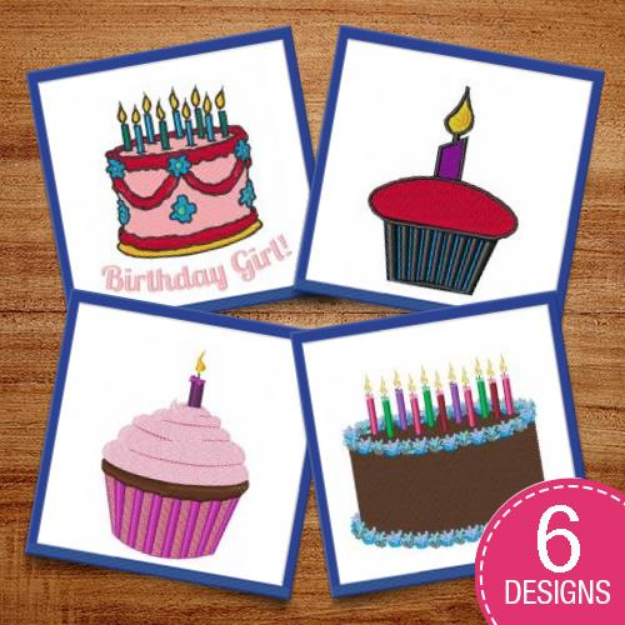 Picture of Birthday Treats Embroidery Design Pack