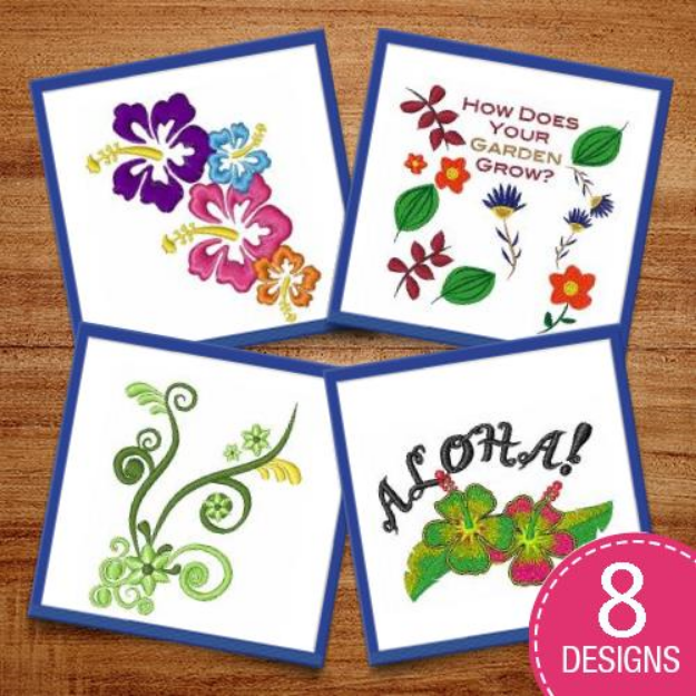 Picture of Bunches Of Flowers Embroidery Design Pack