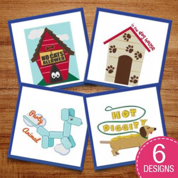Picture of In The Doghouse Embroidery Design Pack