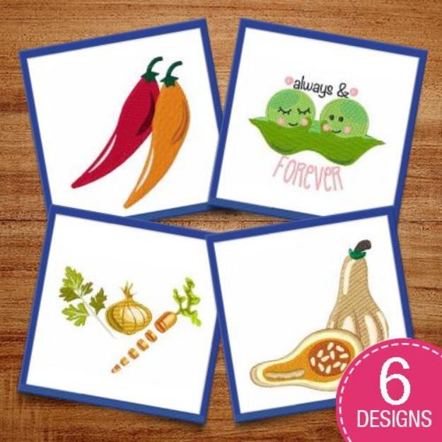 Picture of Veggies From The Garden Embroidery Design Pack