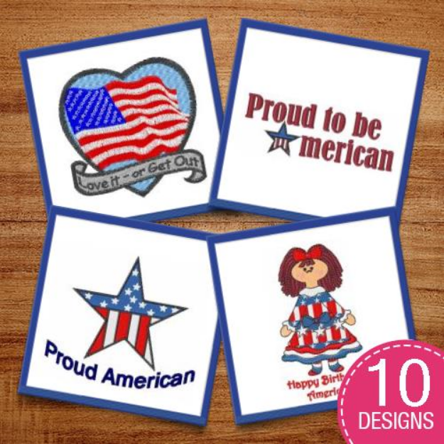 Picture of Proud American Embroidery Design Pack