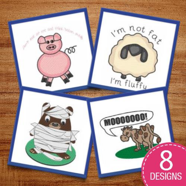 Picture of Hilarious Animals Embroidery Design Pack