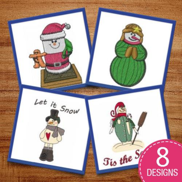 Picture of Snowmen At Christmas Embroidery Design Pack