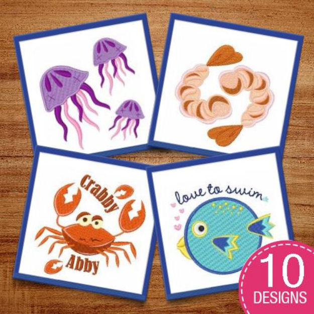 Picture of Sealife Embroidery Design Pack