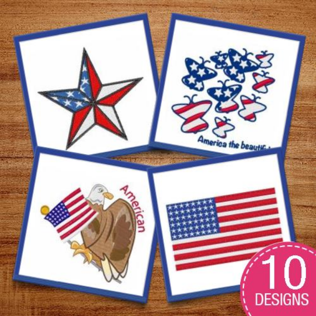 Picture of Red, White & Blue Pride Embroidery Design Pack