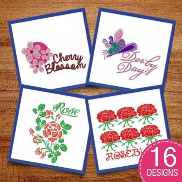 Picture of Peace, Love & Flowers Embroidery Design Pack