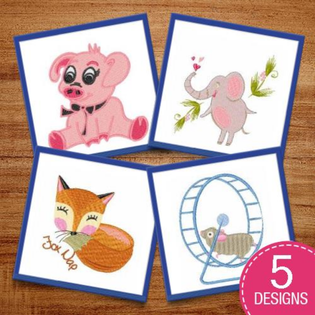 Picture of Sweet Little Animals Embroidery Design Pack