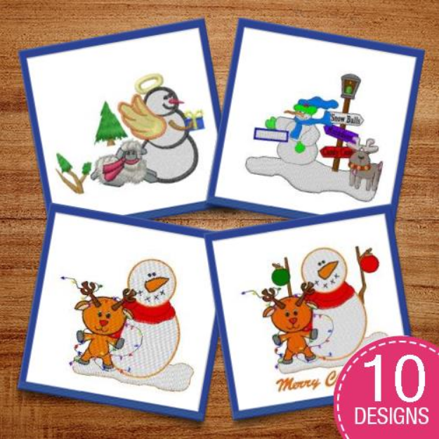 Picture of Snowmen At The North Pole Embroidery Design Pack