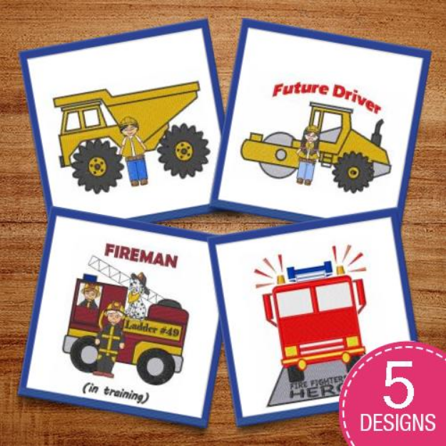 Picture of Occupational Trucks Embroidery Design Pack