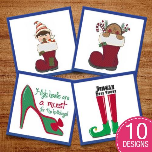 Picture of Christmas Treats & Shoes Embroidery Design Pack