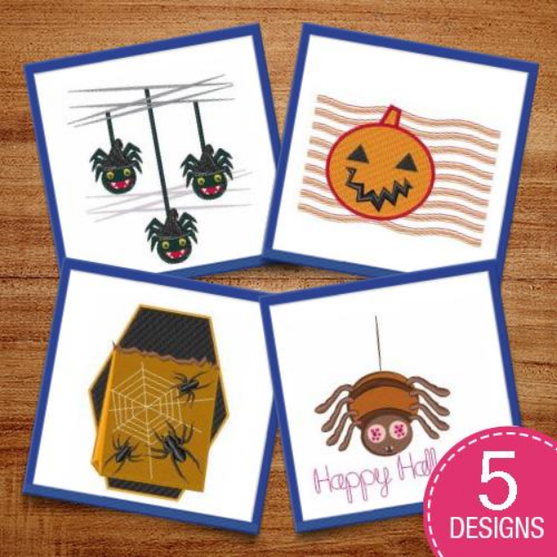 Picture of Creepy Crawly Halloween Embroidery Design Pack