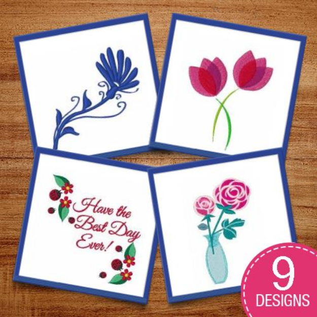 Picture of Beautiful Flower Designs Embroidery Design Pack
