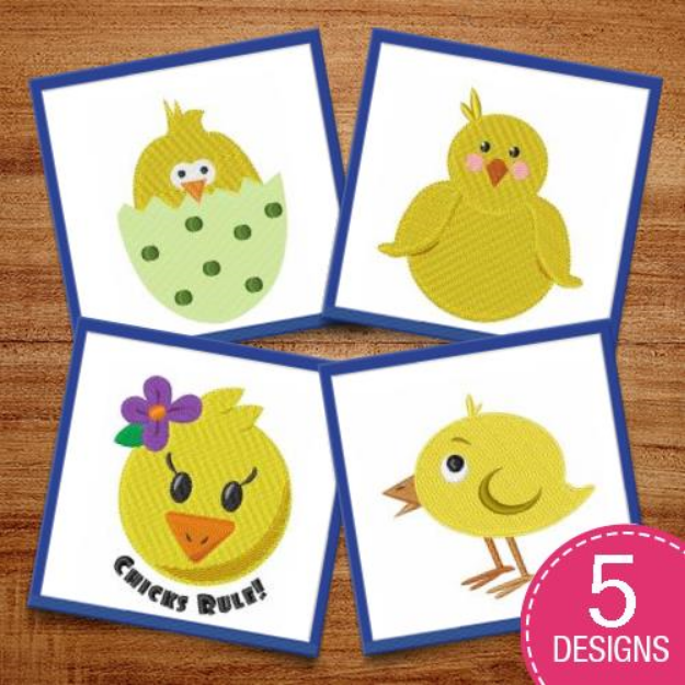Picture of Yellow Chicks Embroidery Design Pack