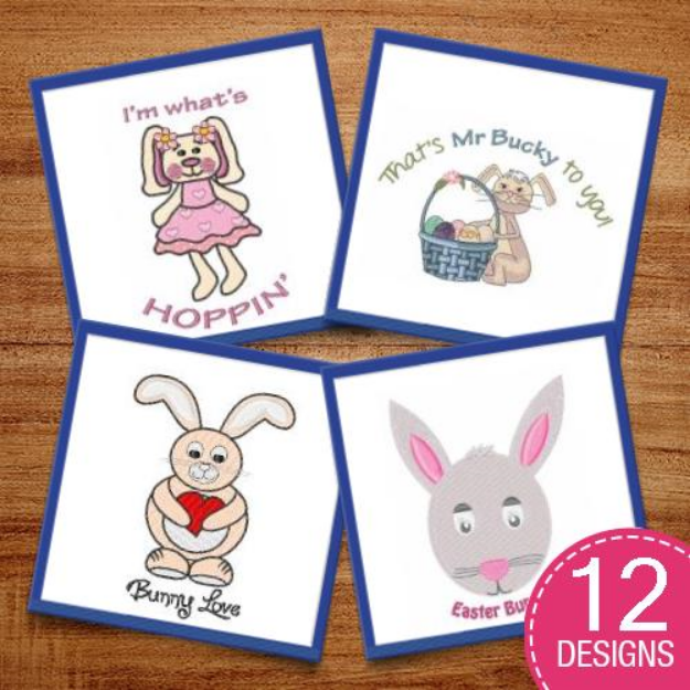 Picture of Easter Bunny Love Embroidery Design Pack