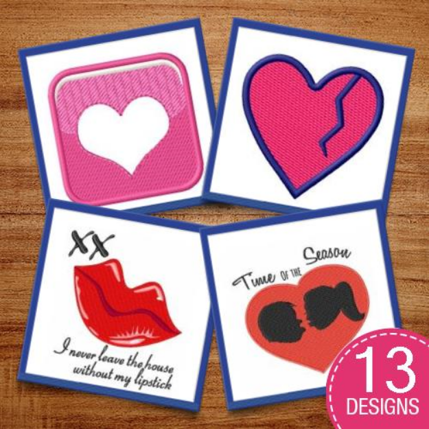 Picture of In Love With Valentines Day Embroidery Design Pack