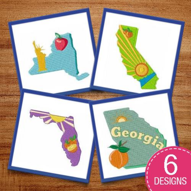 Picture of States & Their Fruits Embroidery Design Pack