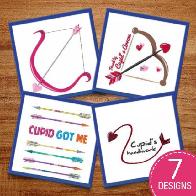 Picture of Valentines Bow & Arrows Embroidery Design Pack