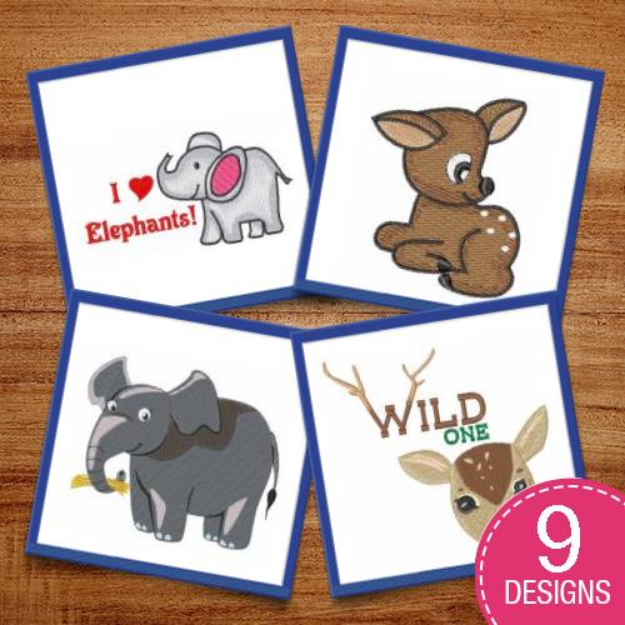 Picture of Cute Wildlife Animals Embroidery Design Pack