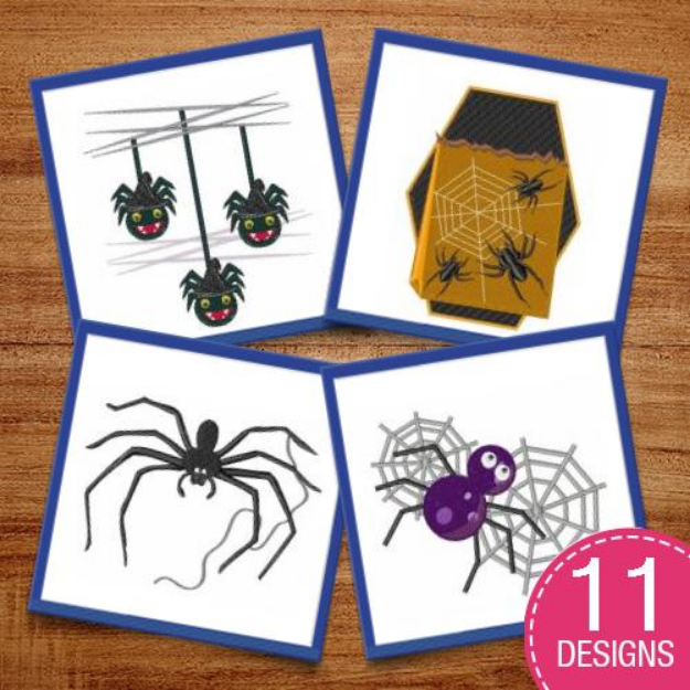 Picture of Halloween Spiders & Webs Embroidery Design Pack