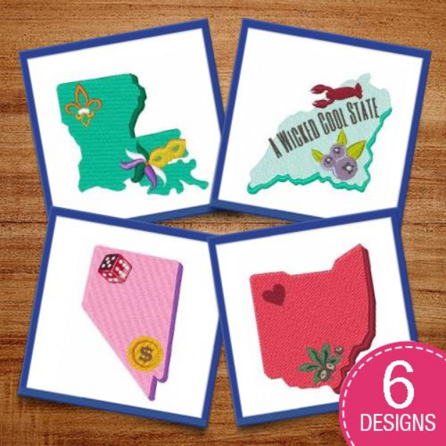 Picture of US States Embroidery Design Pack