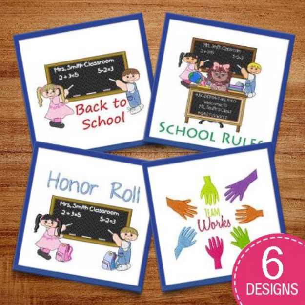Picture of School Rules Embroidery Design Pack
