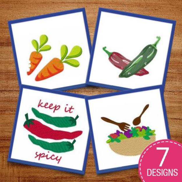 Picture of Fresh Organic Vegetables Embroidery Design Pack