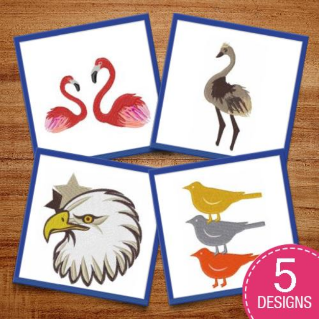 Picture of Pretty Feathers & Birds Embroidery Design Pack