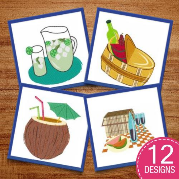 Picture of Drinks For the Family Embroidery Design Pack