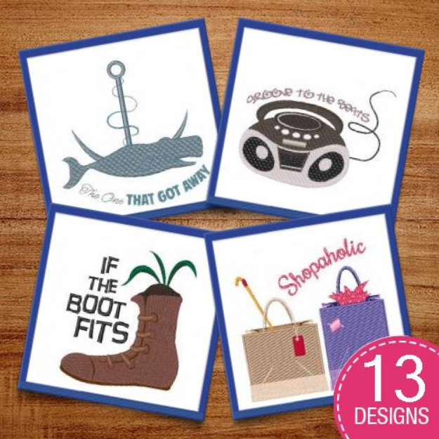 Picture of Funny Miscellaneous Captions Embroidery Design Pack