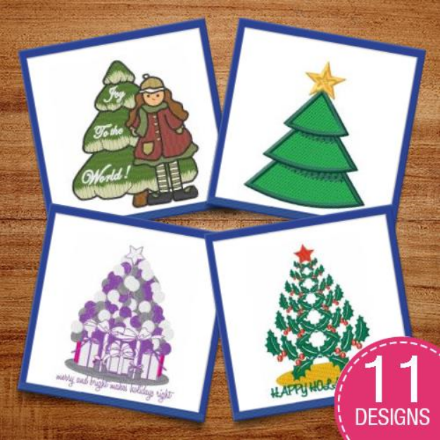 Picture of Holiday Trees Embroidery Design Pack