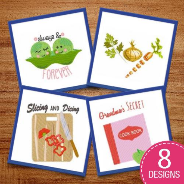 Picture of Cooking With Veggies Embroidery Design Pack
