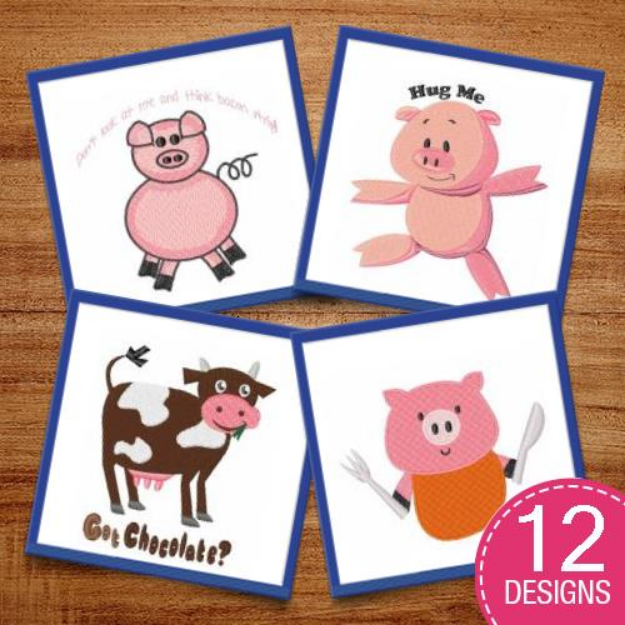 Picture of Humorous Animal Designs Embroidery Design Pack