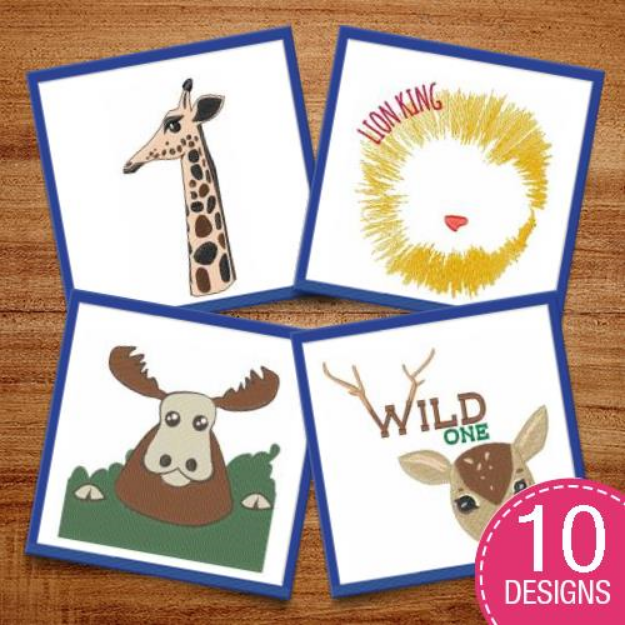 Picture of Wild Animal Heads Embroidery Design Pack