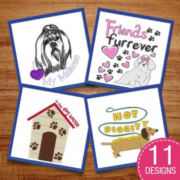 Picture of Love My Dog Embroidery Design Pack
