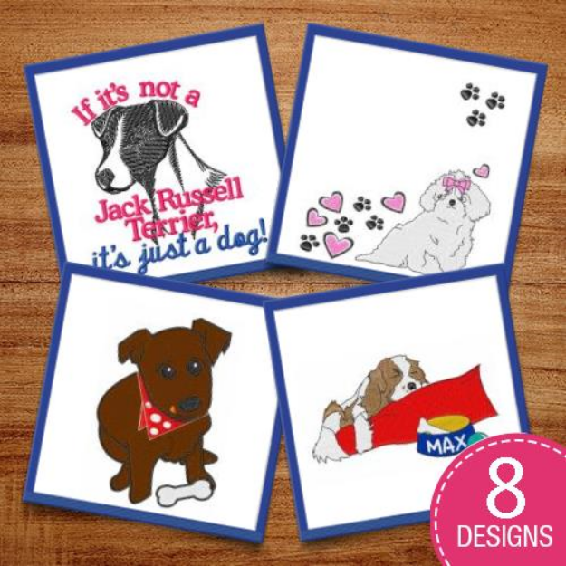 Picture of Cartoon Dogs & Pups Embroidery Design Pack