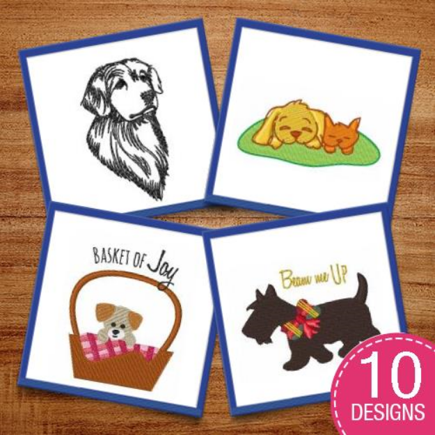 Picture of Love My Dogs Embroidery Design Pack