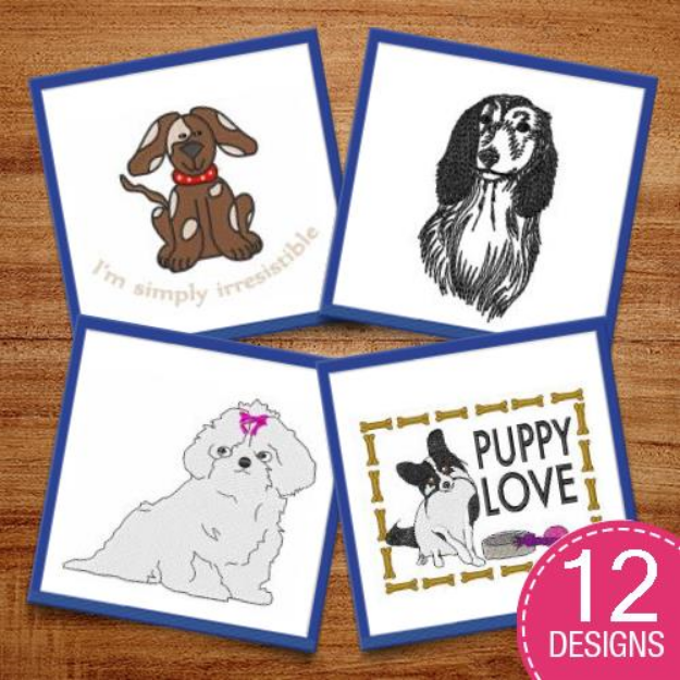 Picture of Beware Of Cute Dogs Embroidery Design Pack
