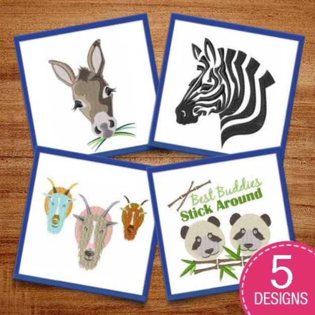 Picture of Wildlife Animal Heads Embroidery Design Pack