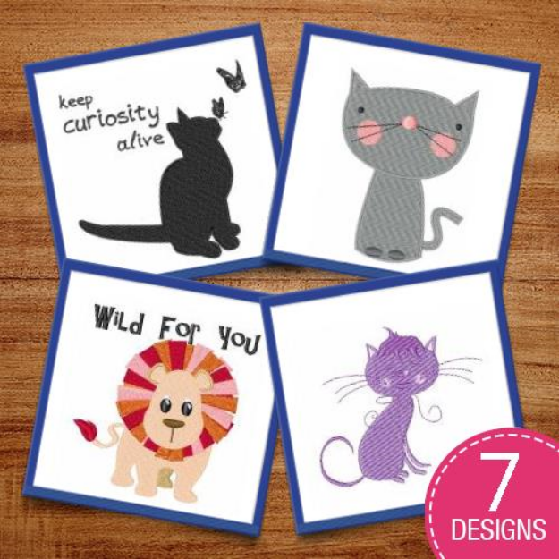 Picture of Curious Kittens Embroidery Design Pack