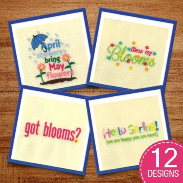 Picture of Spring Sayings Embroidery Design Pack