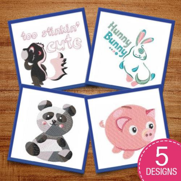 Picture of Stinkin Cute Animals Embroidery Design Pack