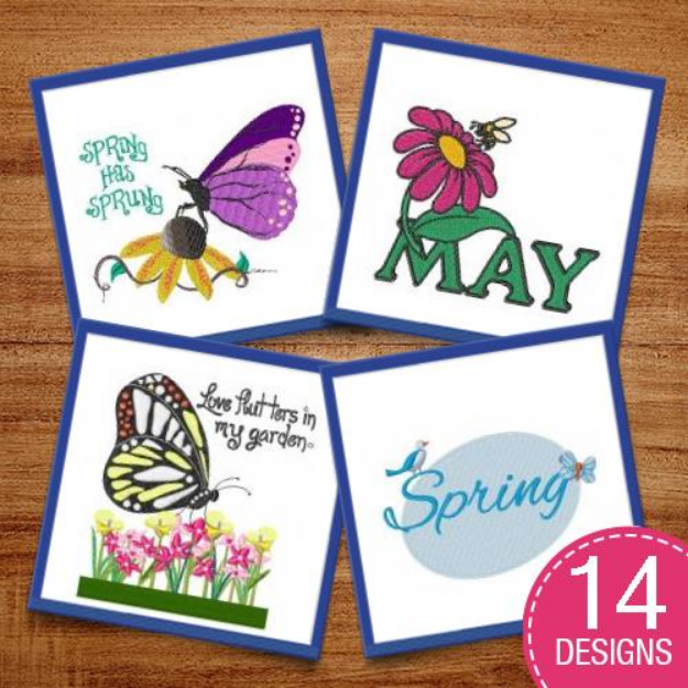 Picture of Happy Springtime! Embroidery Design Pack