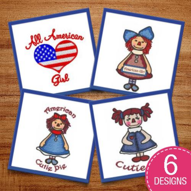 Picture of All American Girl Embroidery Design Pack