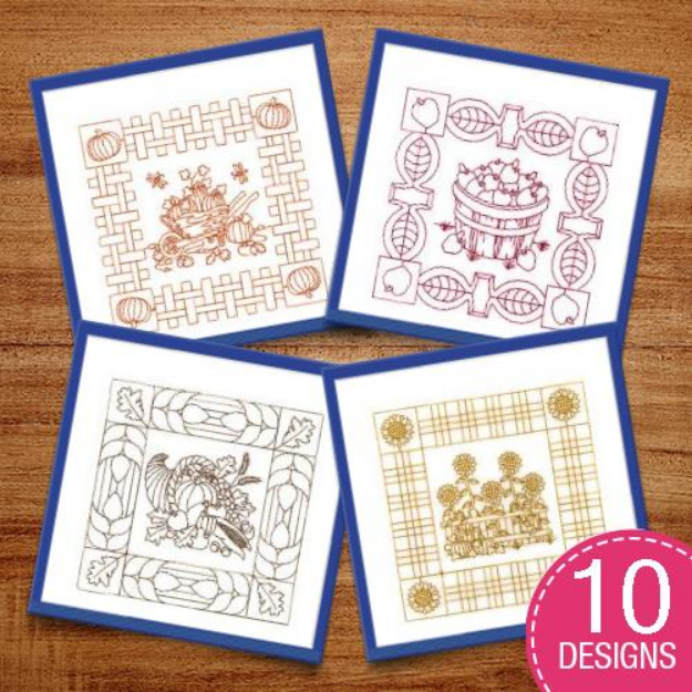 Picture of Autumn Quilt Squares Embroidery Design Pack