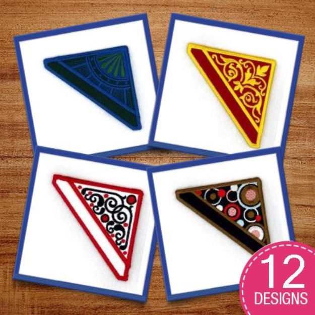 Picture of Bookmark Applique Corners Embroidery Design Pack